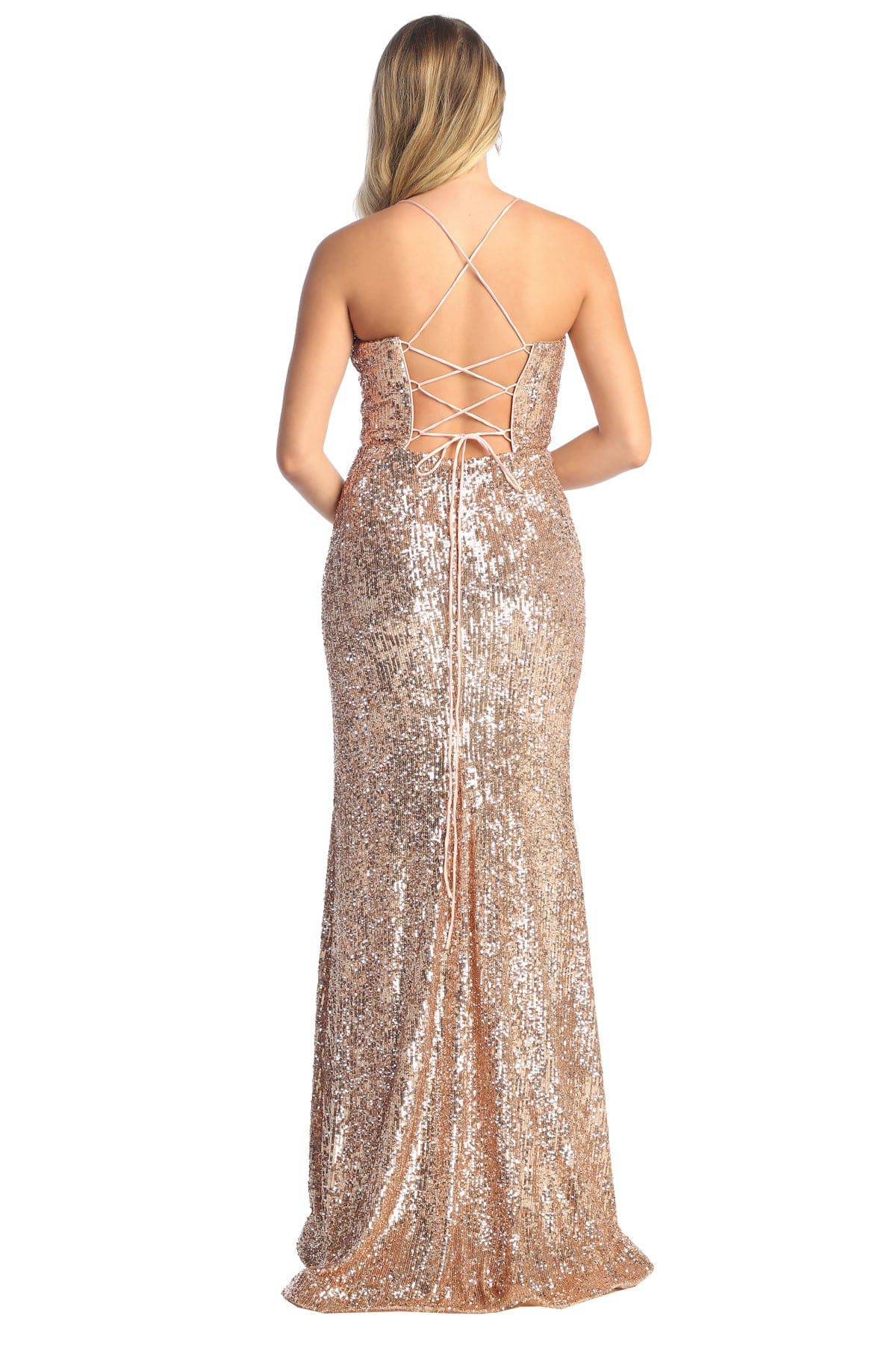 SPARKING CORSET LONG DRESS - CLEARENCE