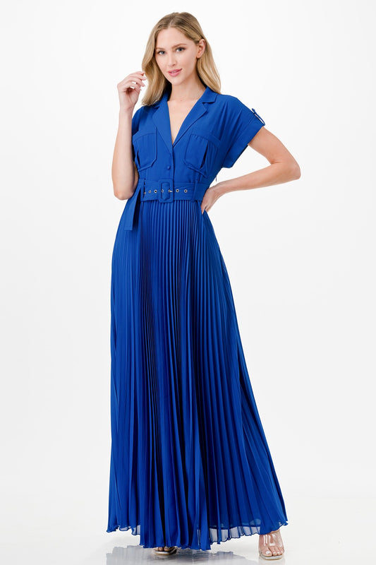 MARIELLE PLEATED SKIRT MAXI DRESS