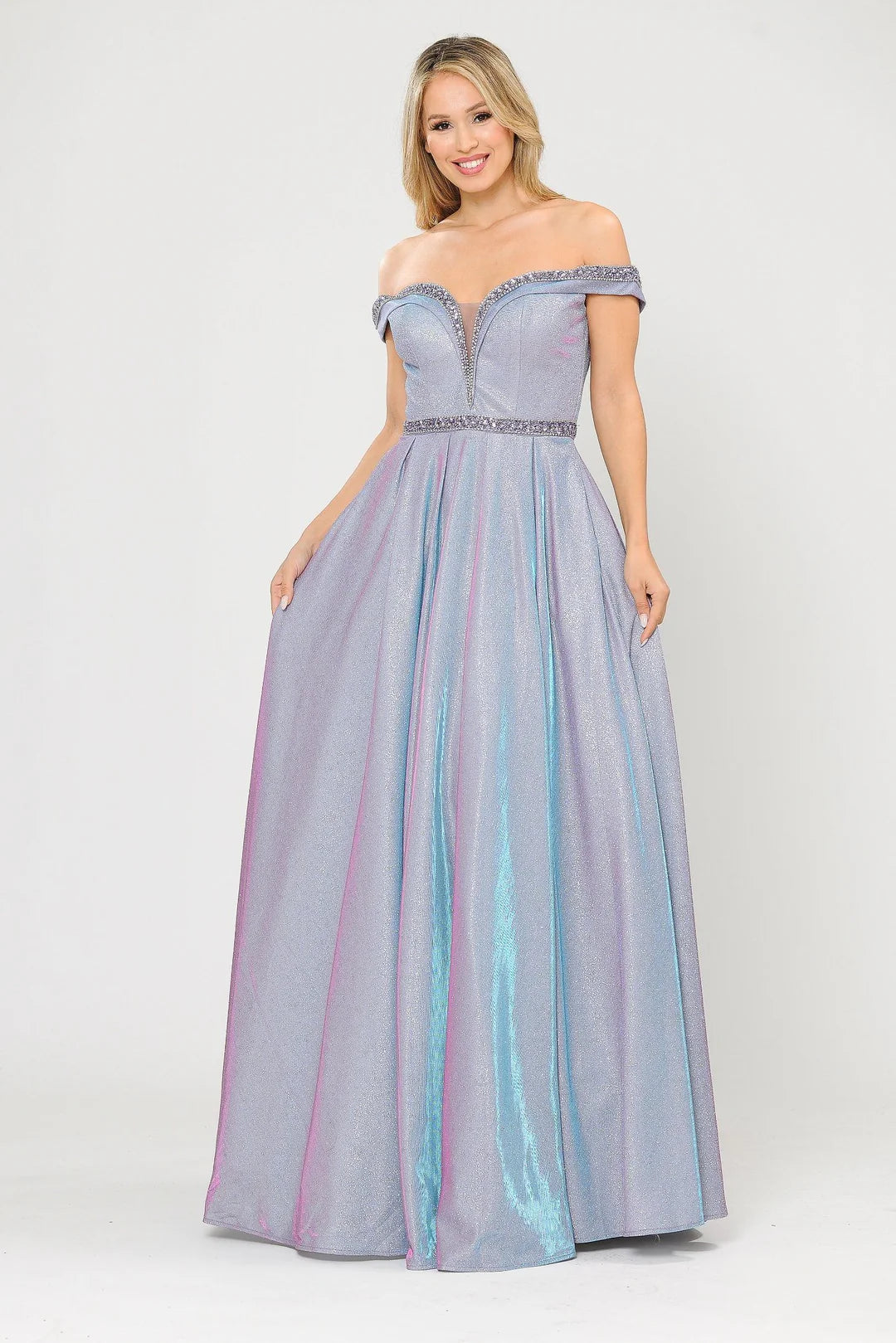 OFF SHOULDER AL LINE EVENING DRESS-CLEARENCE
