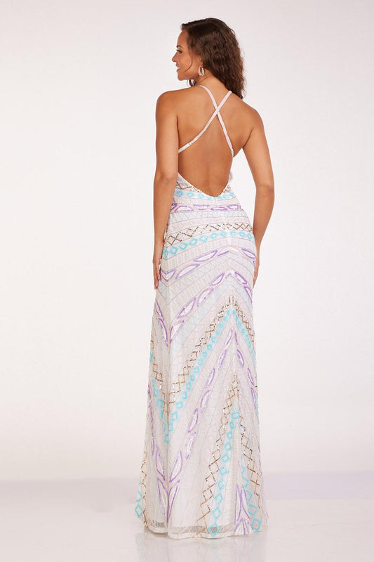 ABBY PARIS BEADED EVENING GOWN - CLEARENCE