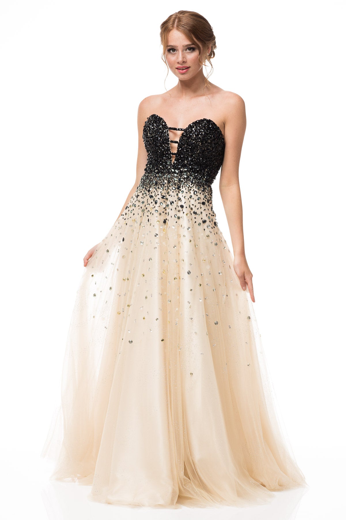 STRAPLESS 2 TONES BALL GOWN - CLEARENCE