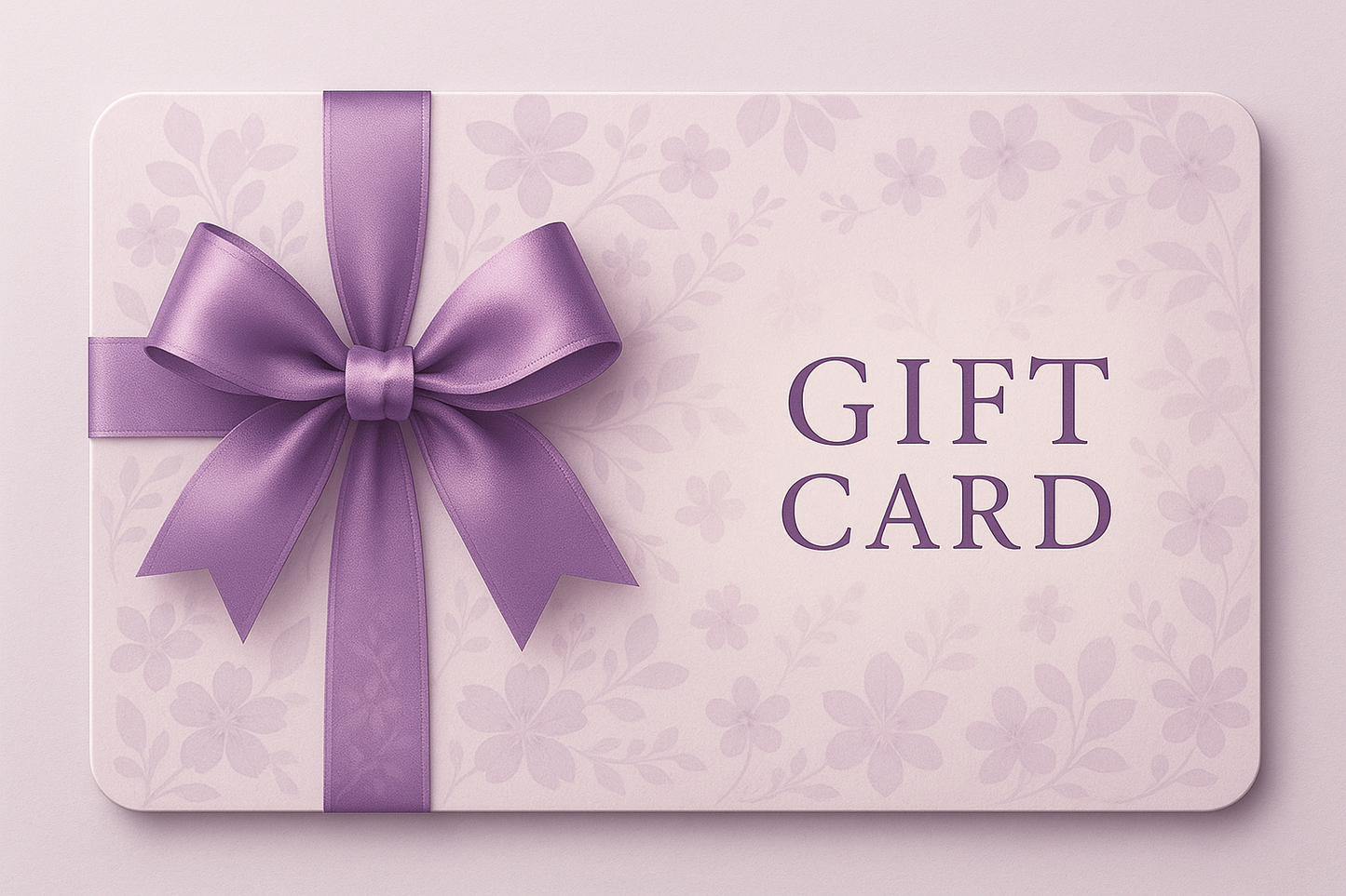 gift card with bow and lilacs tones