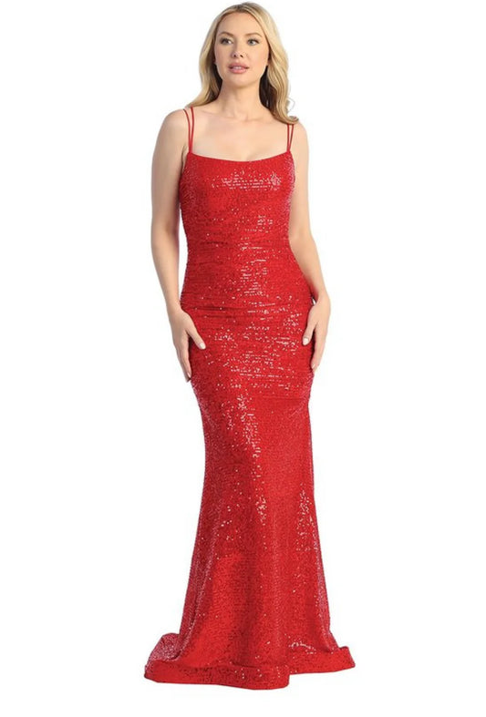 SIMPLE SEQUIN OPEN BACK DRESS - CLEARENCE