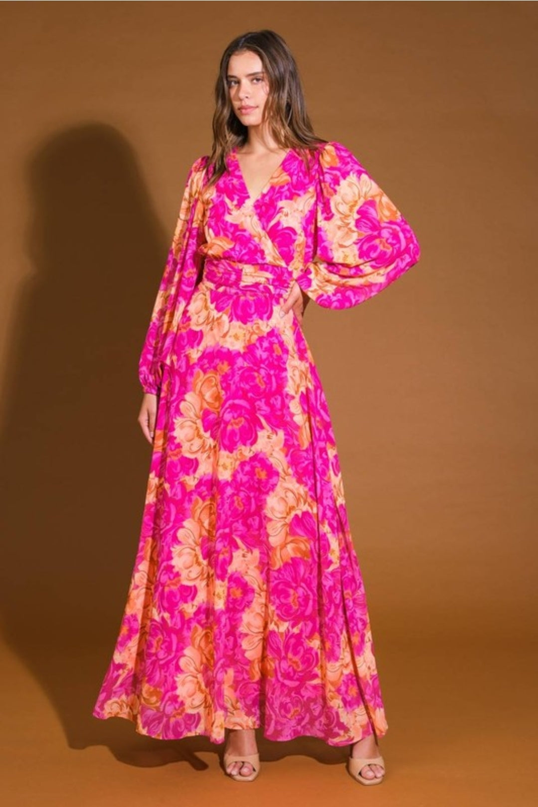 PRINT LONG SLEEVES MAXY DRESS