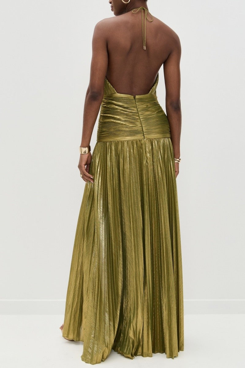 MAXY METALLIC HOLTER DRESS