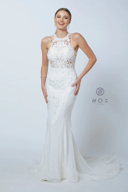 HOLTER LACE PLUS WEDDING DRESS