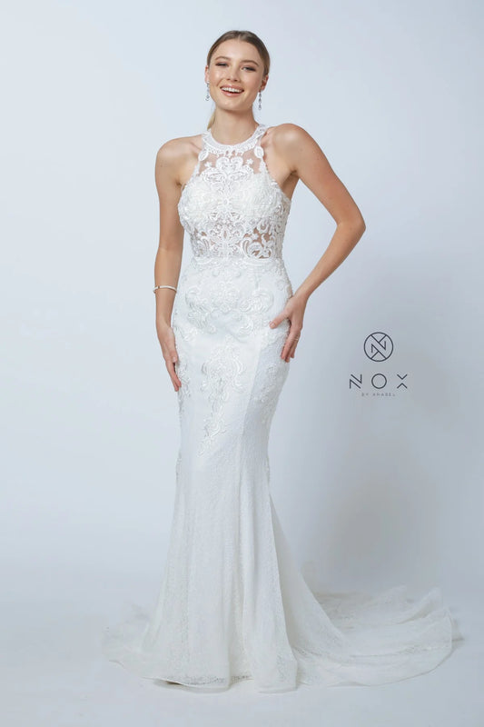 HOLTER LACE PLUS WEDDING DRESS