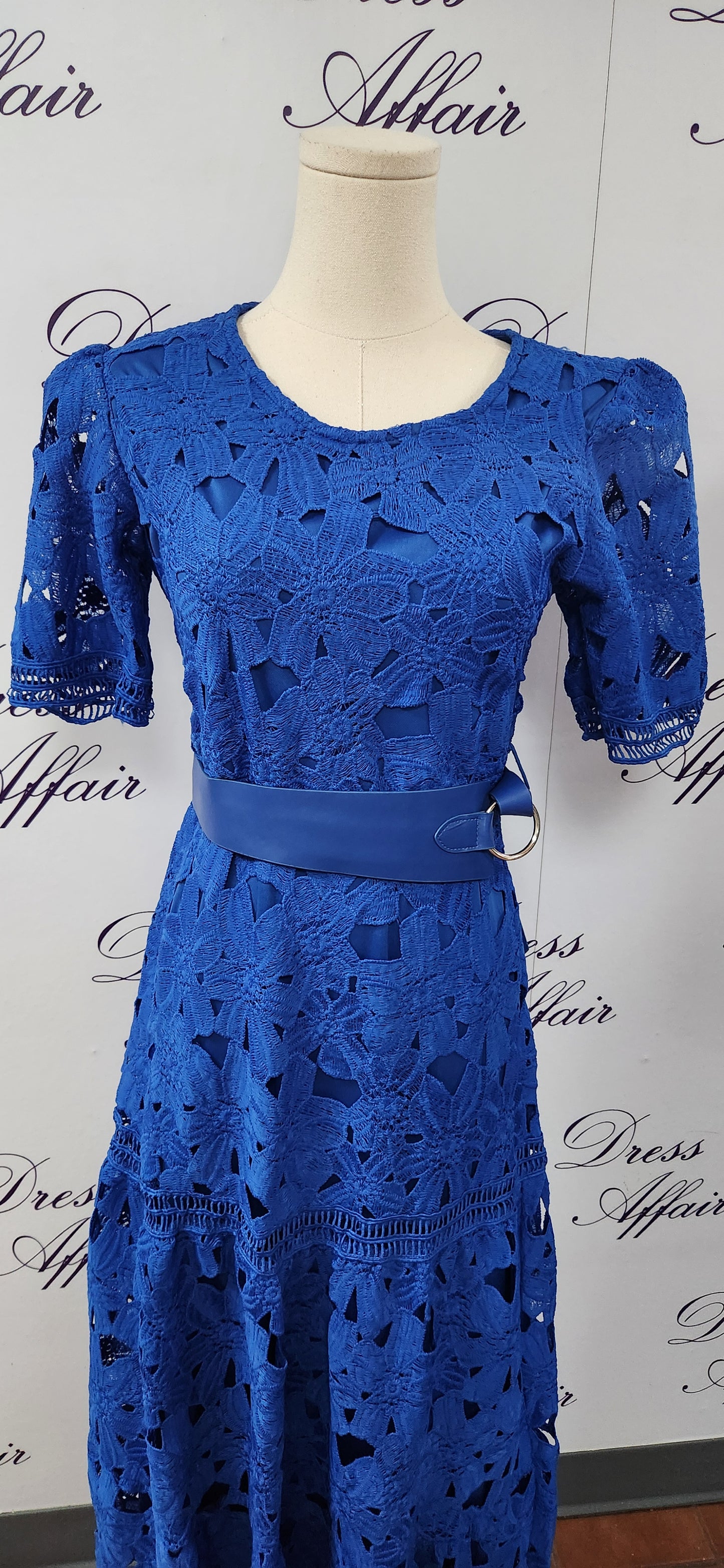 LUX MIDI DRESS WITH BELT - CLEARENCE