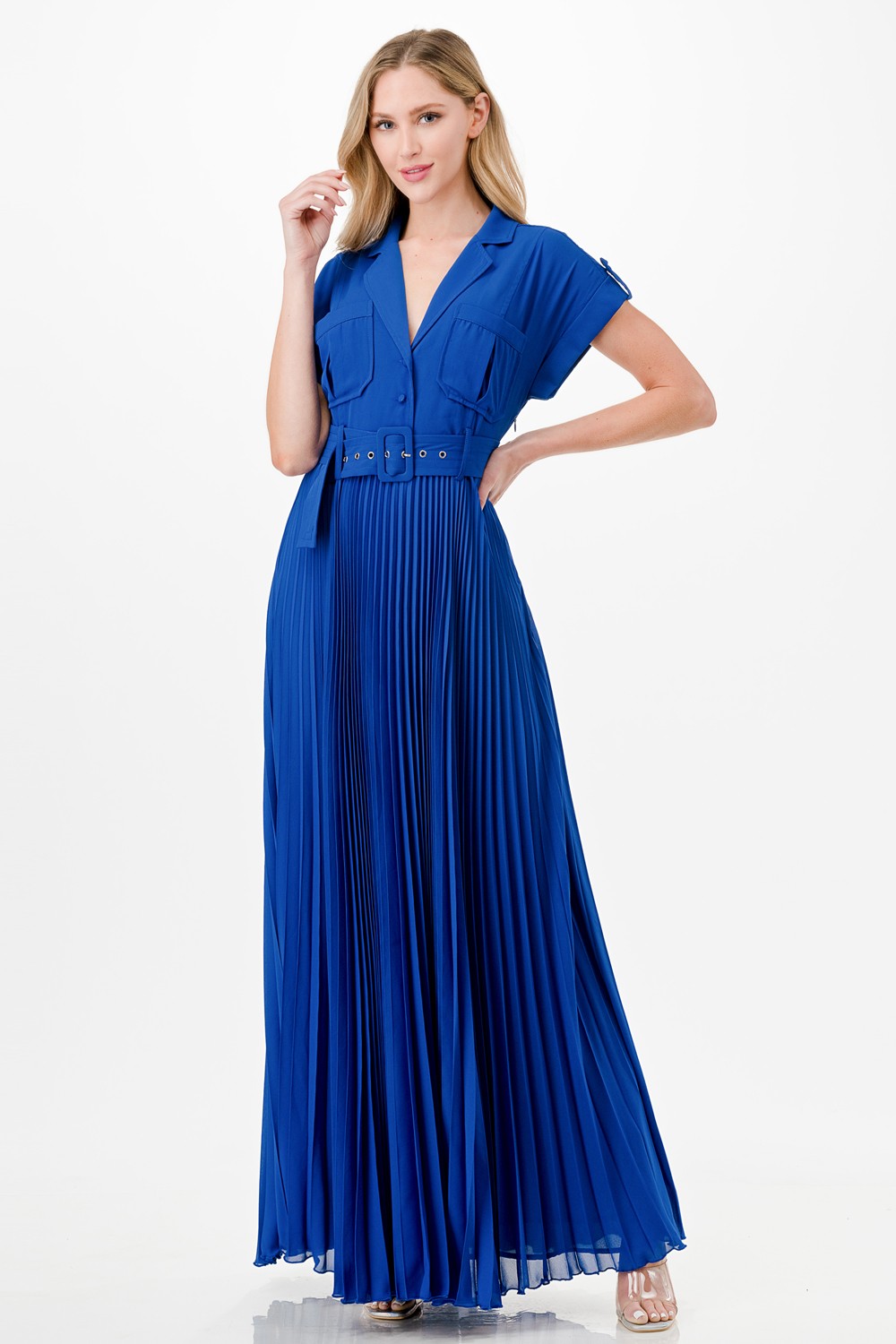 MARIELLE PLEATED SKIRT MAXI DRESS