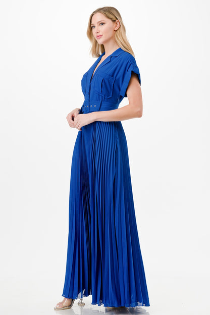 MARIELLE PLEATED SKIRT MAXI DRESS