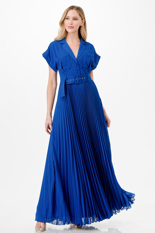 MARIELLE PLEATED SKIRT MAXI DRESS