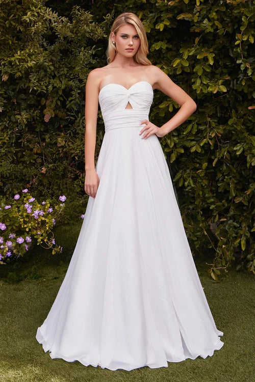 STRAPLESS A LINE WEDDING DRESS