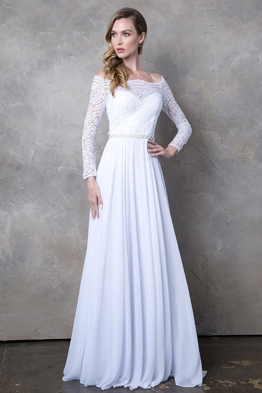 OFF SHOULDER ROMANTIC BRIDAL DRESS