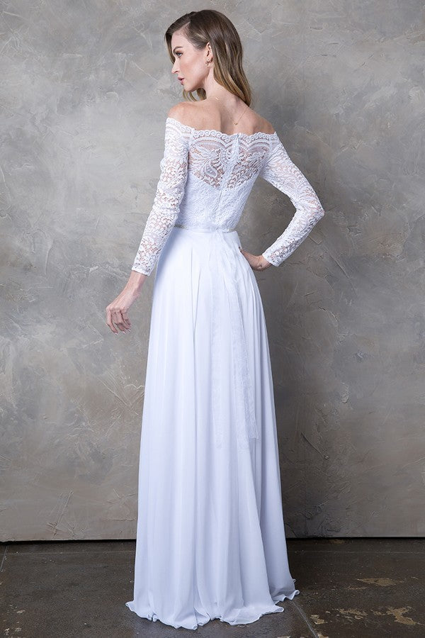 OFF SHOULDER ROMANTIC BRIDAL DRESS