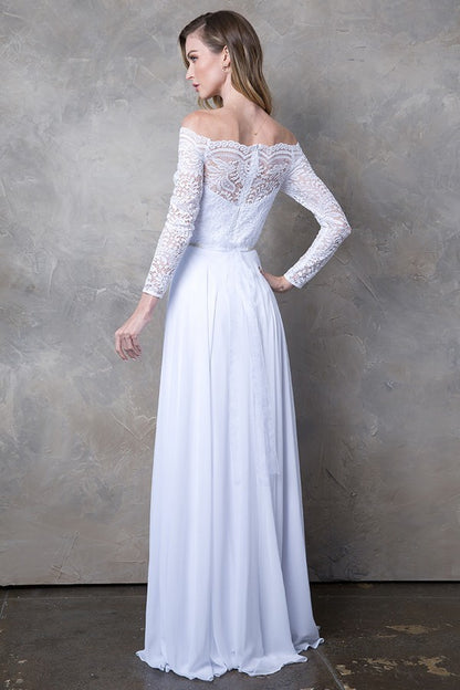 OFF SHOULDER ROMANTIC BRIDAL DRESS
