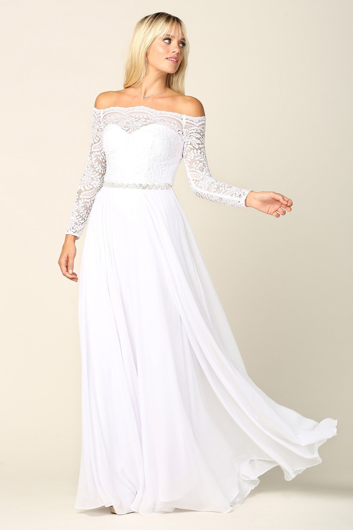 OFF SHOULDER ROMANTIC BRIDAL DRESS