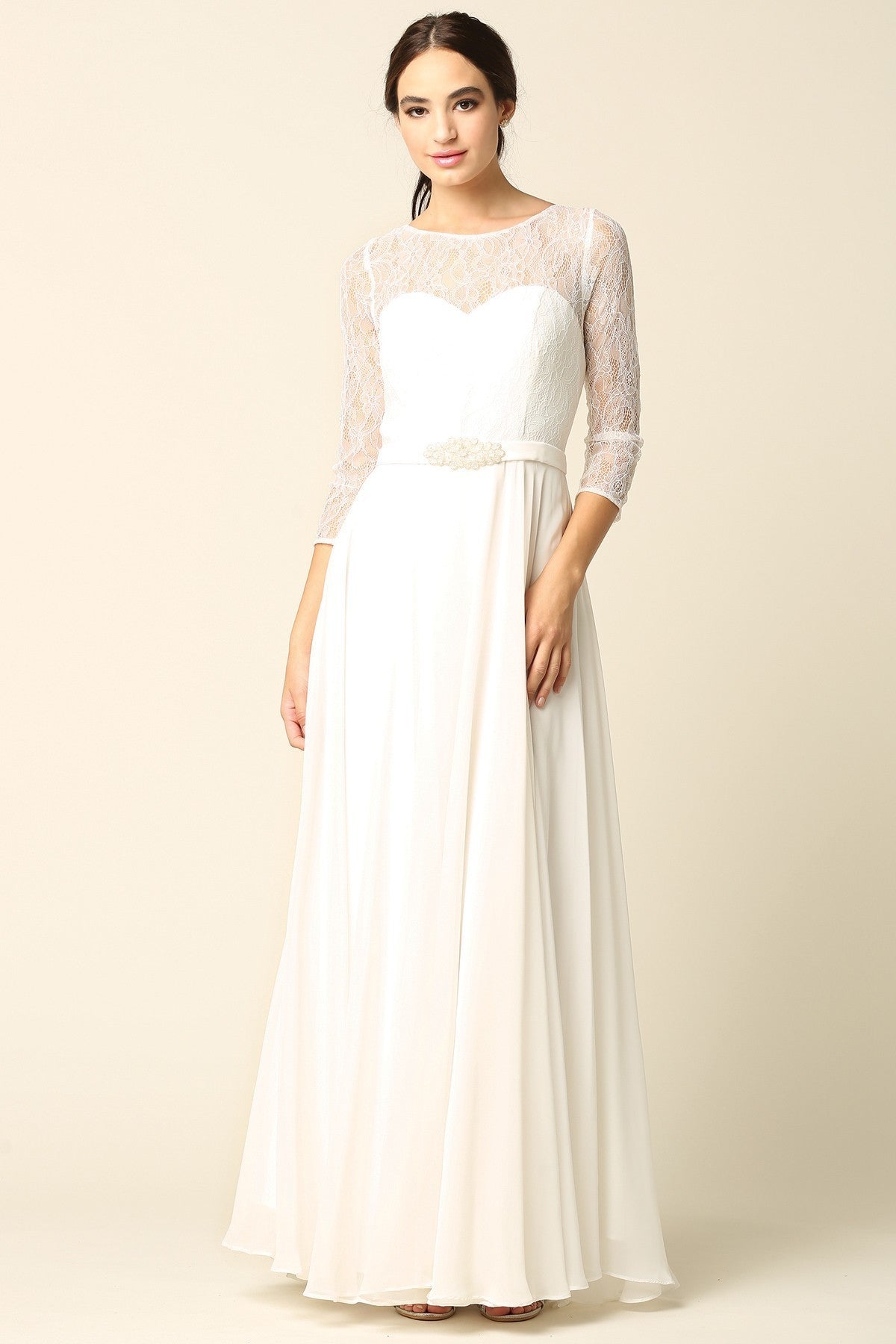 SLEEVES MODEST WEDDING DRESS