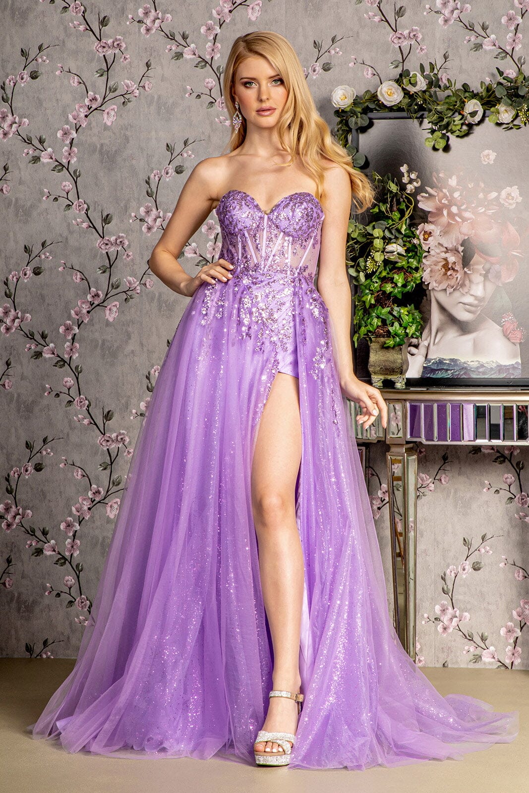 STRAPLESS A LINE EVENING GOWN - CLEARENCE