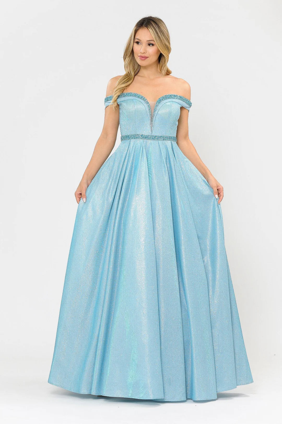 OFF SHOULDER A LINE BALLGOWN - CLEARENCE