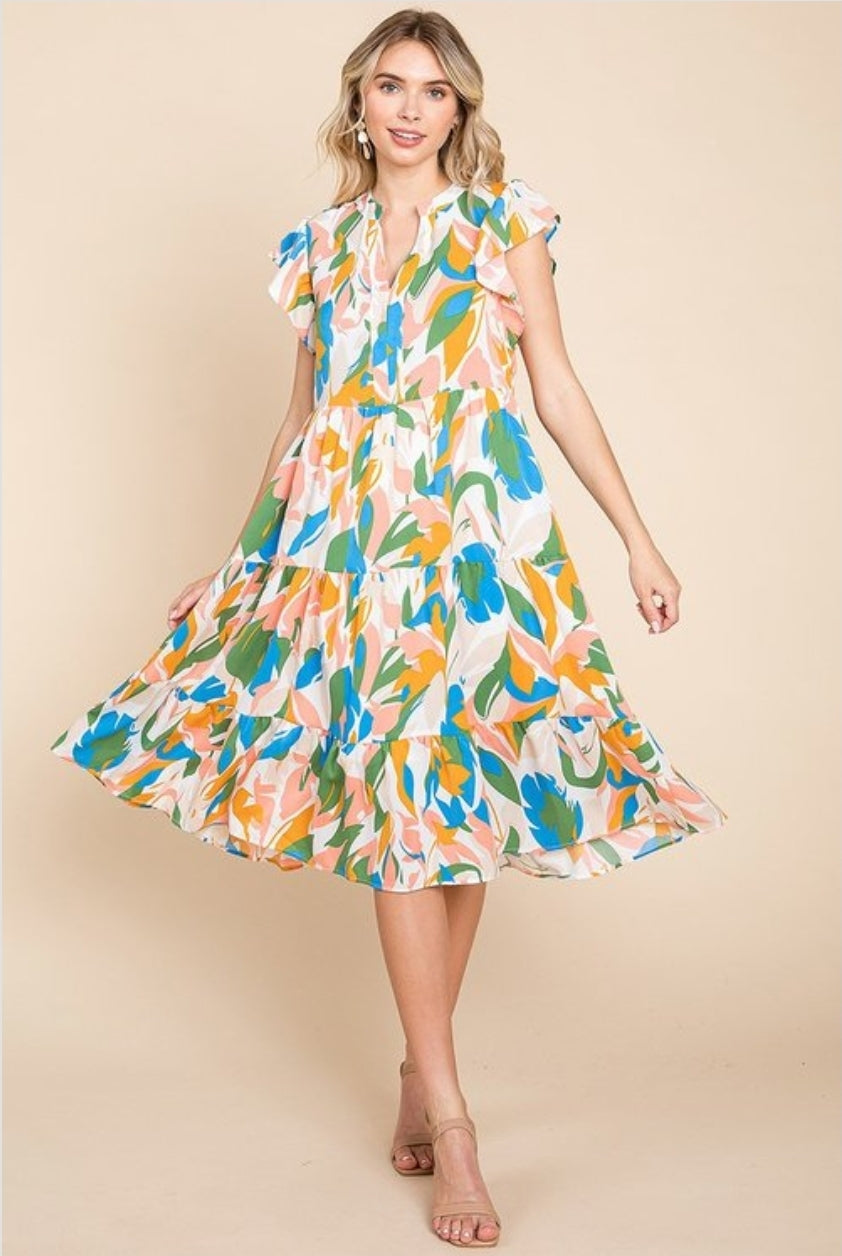 PLUS TIERED DRESS - CLEARENCE