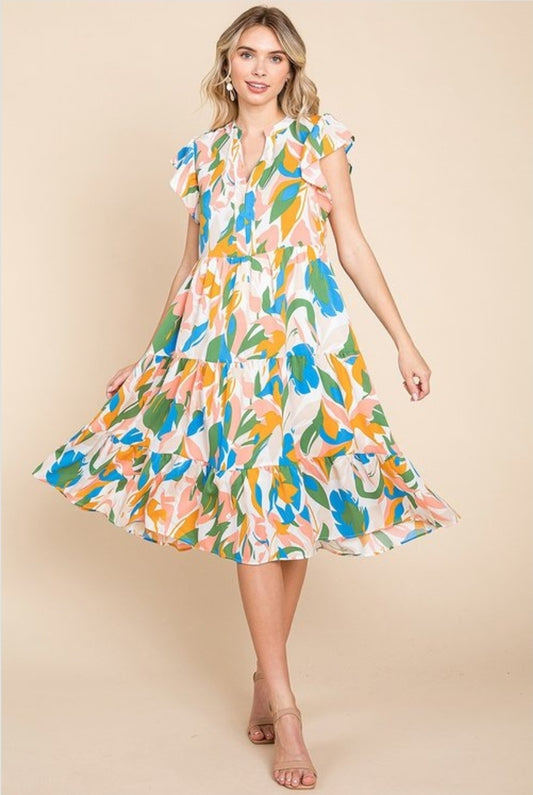 PLUS TIERED DRESS - CLEARENCE
