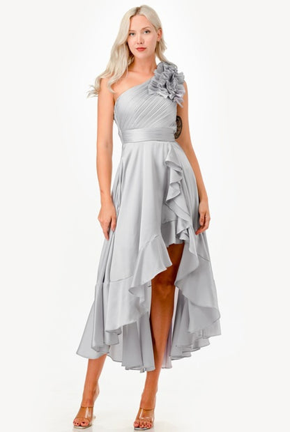 ONE SHOULDER HIGH/LOW DRESS