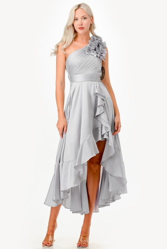 ONE SHOULDER HIGH/LOW DRESS