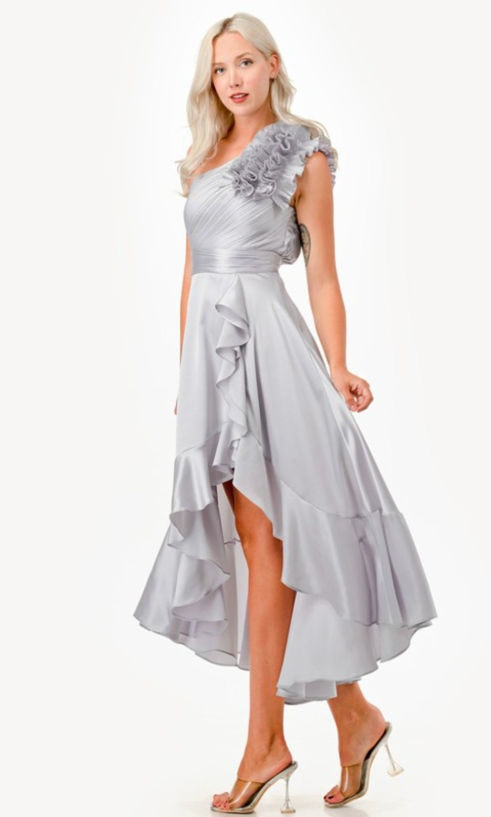 ONE SHOULDER HIGH/LOW DRESS