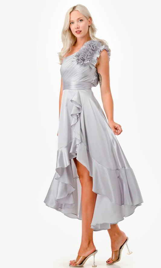 ONE SHOULDER HIGH/LOW DRESS