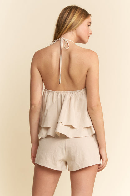 TAUPE SHORTS AND TOP SET