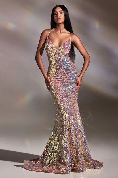 SEQUIN FORM FITTING EVENING DRESS - CLEARENCE
