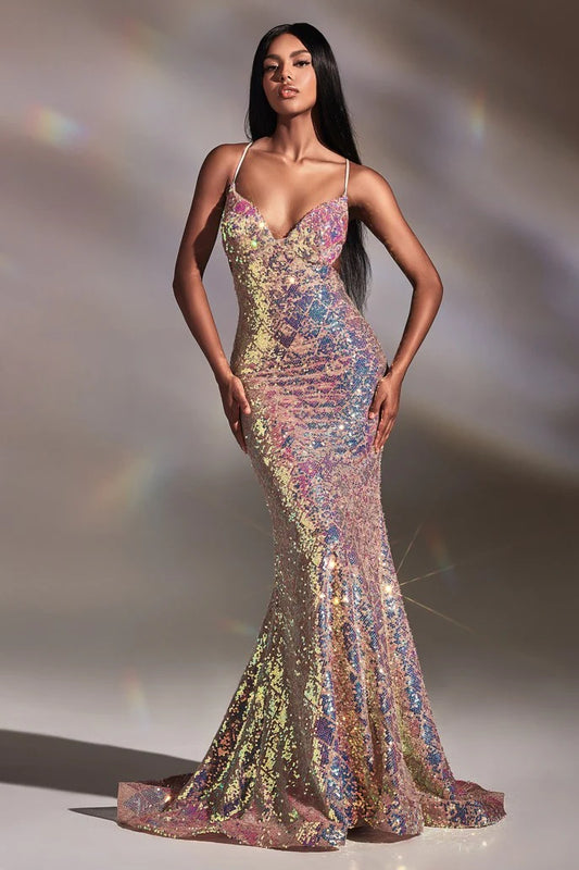 SEQUIN FORM FITTING EVENING DRESS - CLEARENCE