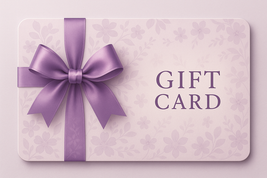 gift card with bow and lilacs tones