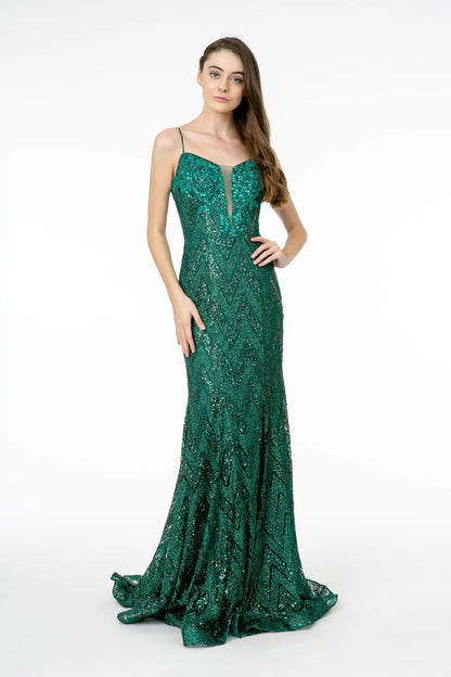 GLITTER SEQUIN EVENING DRESS - CLEARENCE