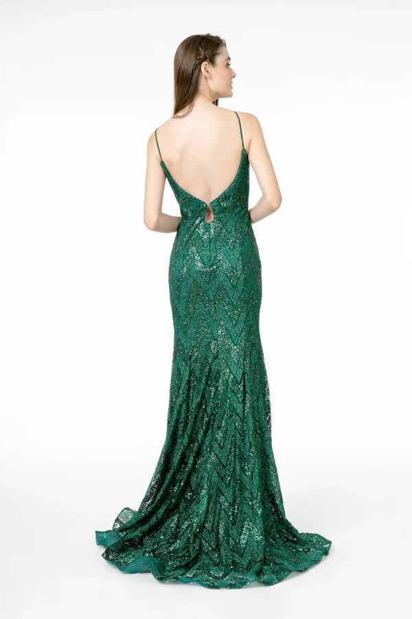 GLITTER SEQUIN EVENING DRESS - CLEARENCE