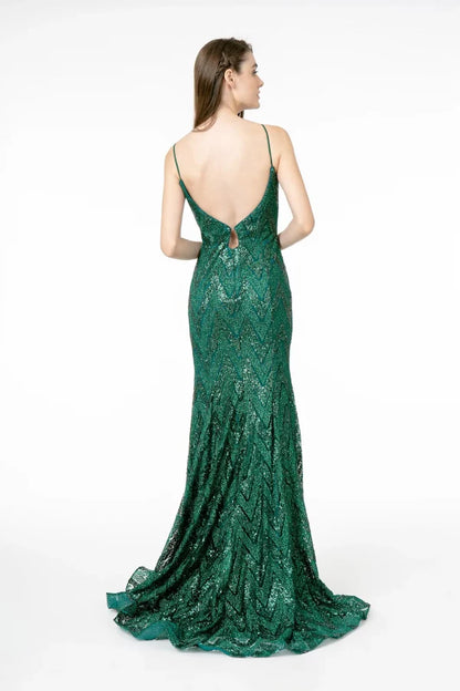GLITTER SEQUIN EVENING DRESS - CLEARENCE