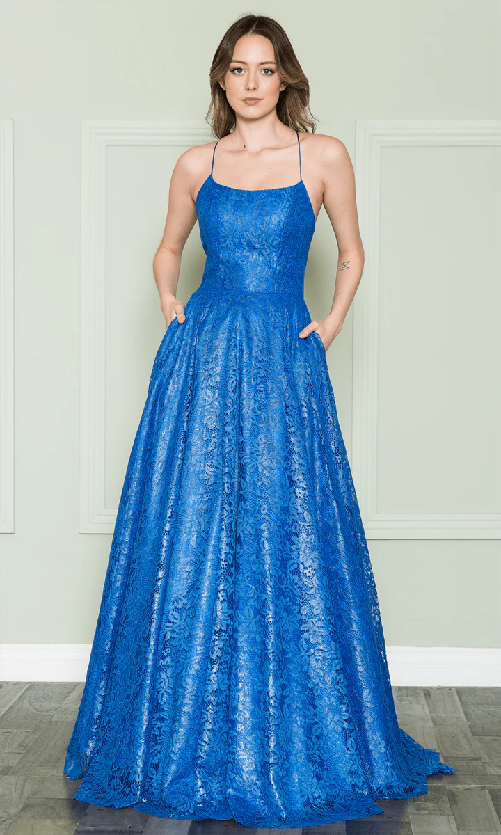 A LINE LACE EVENING DRESS - CLEARENCE