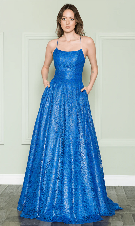 A LINE LACE EVENING DRESS - CLEARENCE