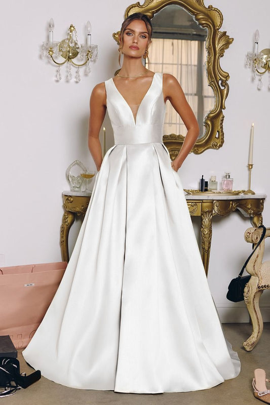 OFF WHITE WEDDING MINIMALIST MODERN DRESS